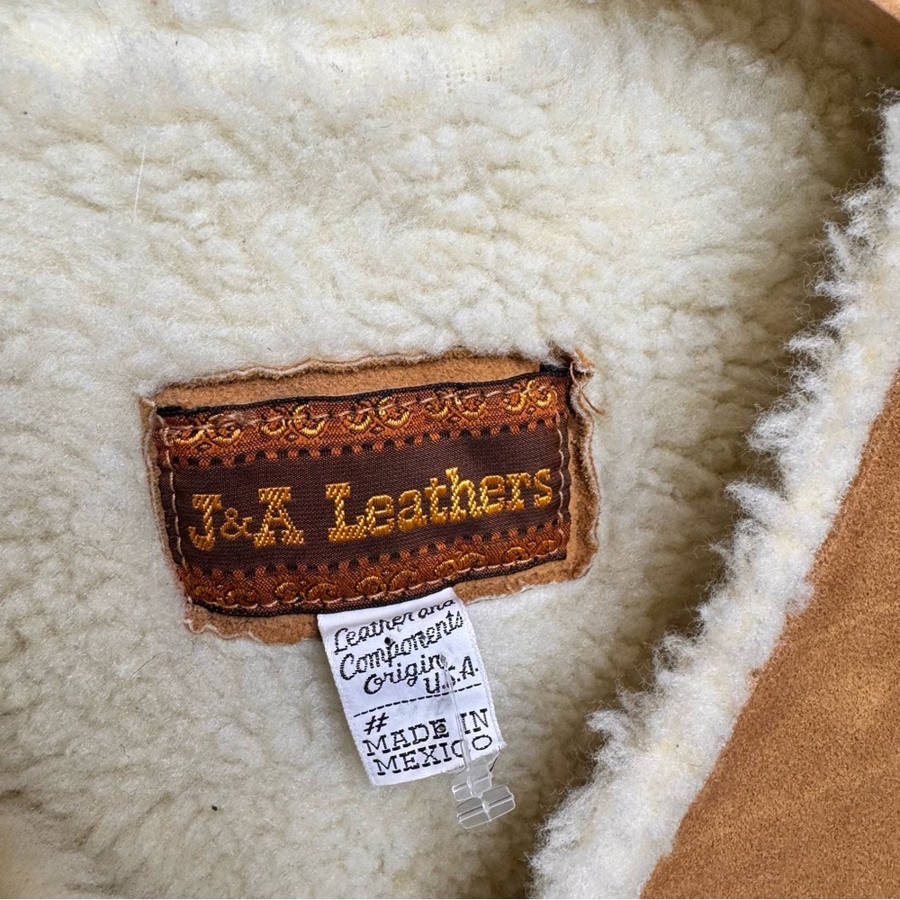 J&A Leathers Suede Shearling-Lined Vest - Picture 3 of 5
